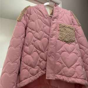 For Love & Lemons Heart Puffer Jacket NWOT